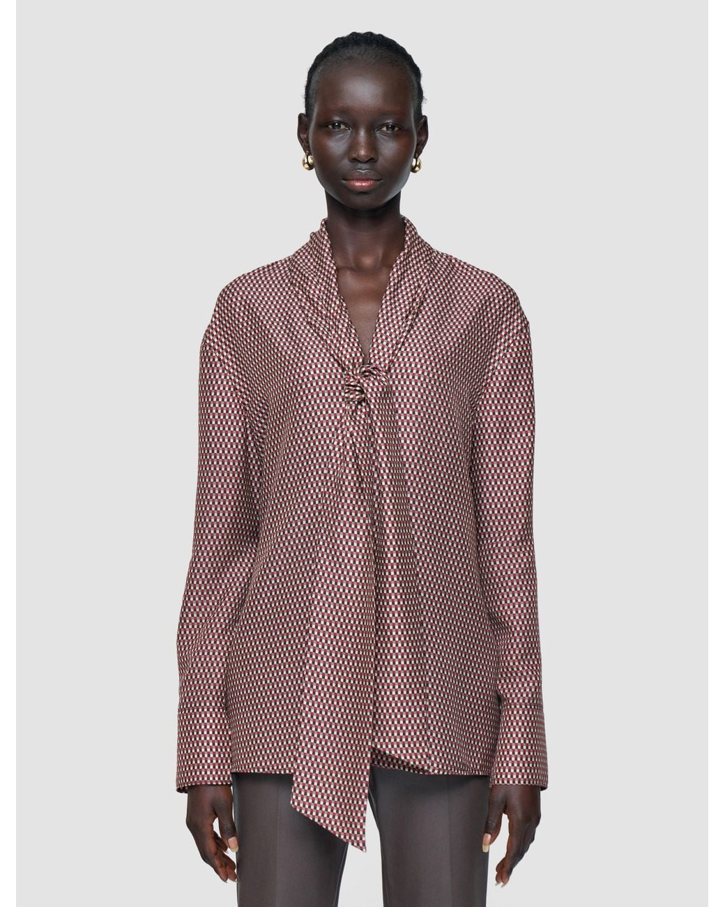 Joseph Brown Adele Printed Silk Blend Blouse