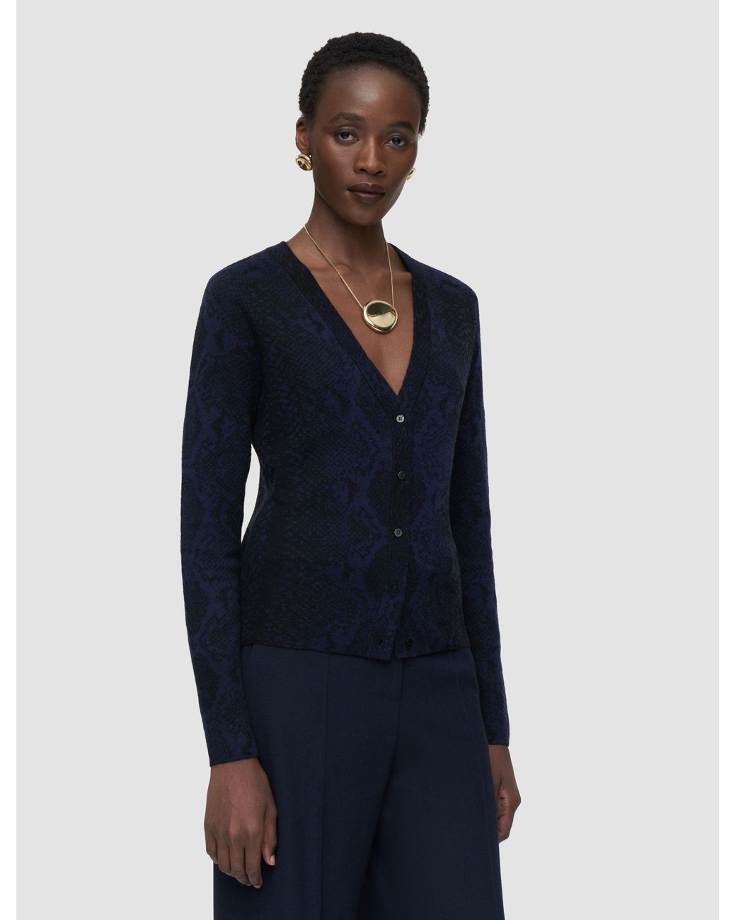 Joseph Blue Aisha Cashair Snake Cardigan
