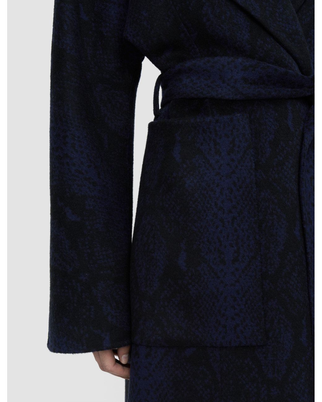 Joseph Blue Spencer Double Face Snake Jacquard Coat