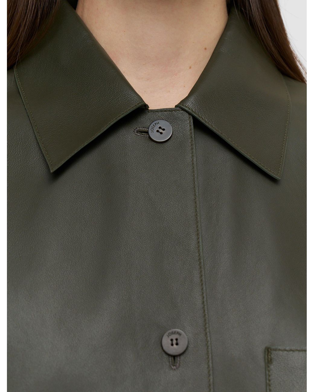 Joseph Green Penna Soft Nappa Leather Overshirt