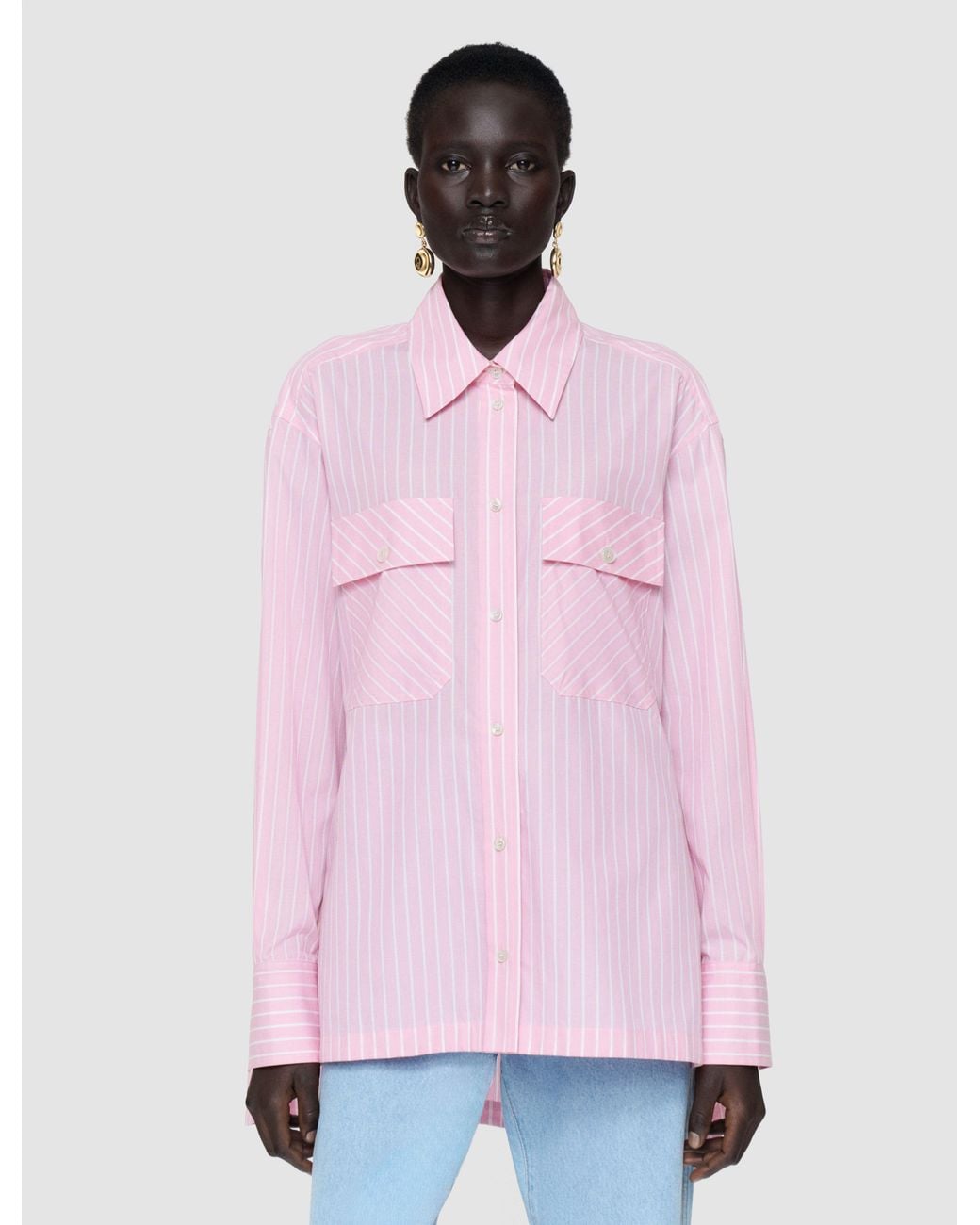 Joseph Pink Ranya Cotton Stripe Shirt