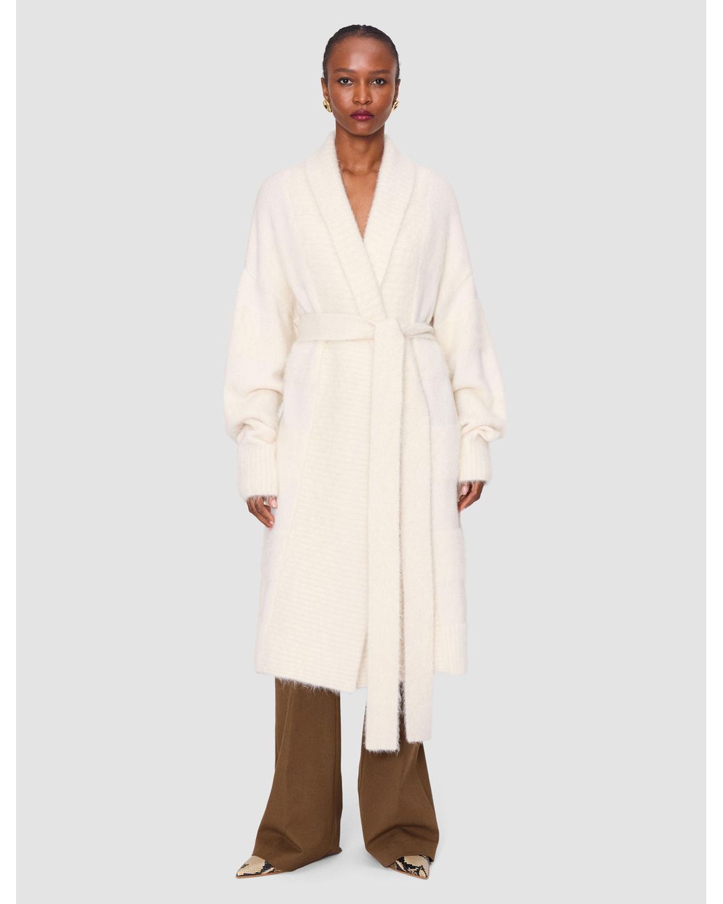 Joseph White Sammy Brushed Striped Cardigan