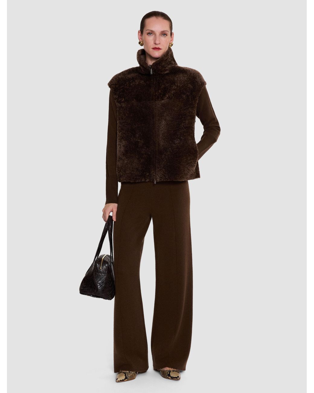 Joseph Brown Nico Reversible Textured Shearling Gilet