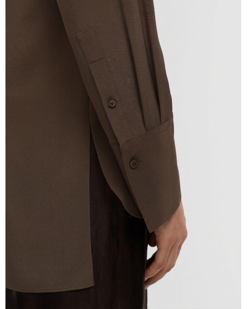 Joseph Brown Bold Crepe De Soie Silk Blouse
