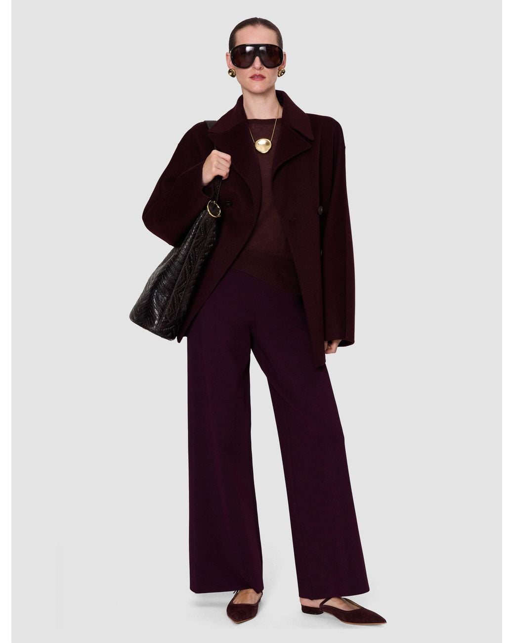 Pantalon Benita En Maille Compact Milano Joseph en coloris Purple