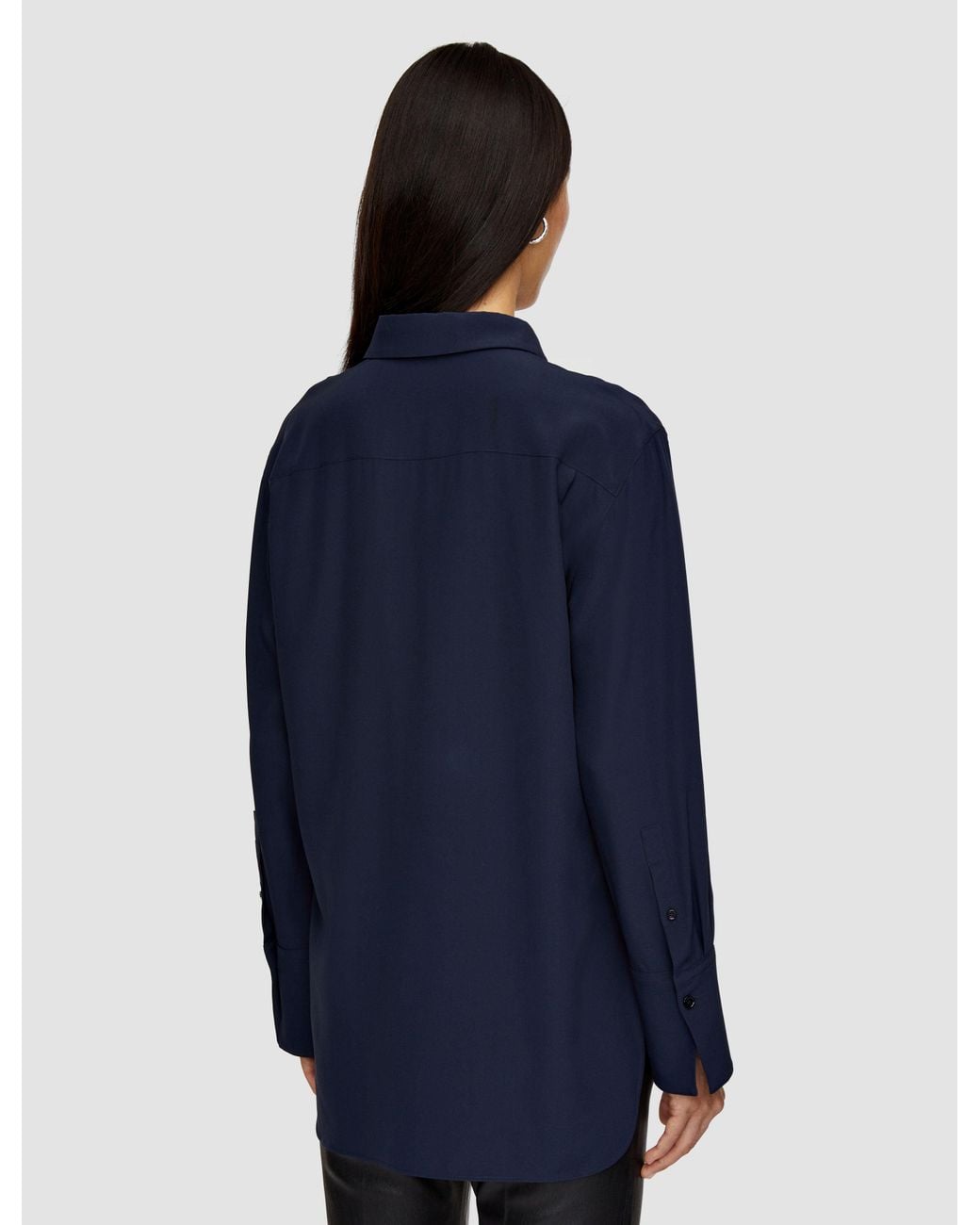 Joseph Blue Silk Crepe De Chine Joe Blouse