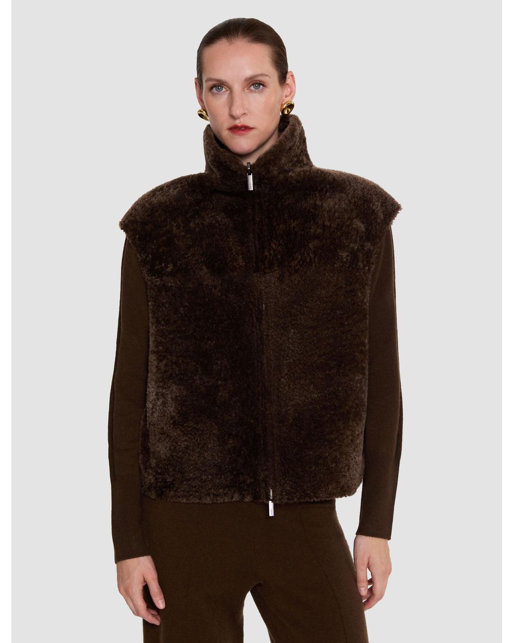 Joseph Brown Nico Reversible Textured Shearling Gilet