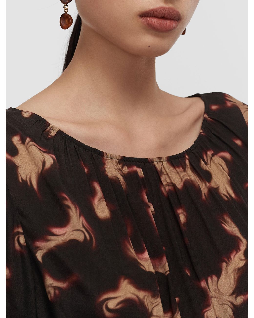 Joseph White Cupid Tortoiseshell Crepe Dress