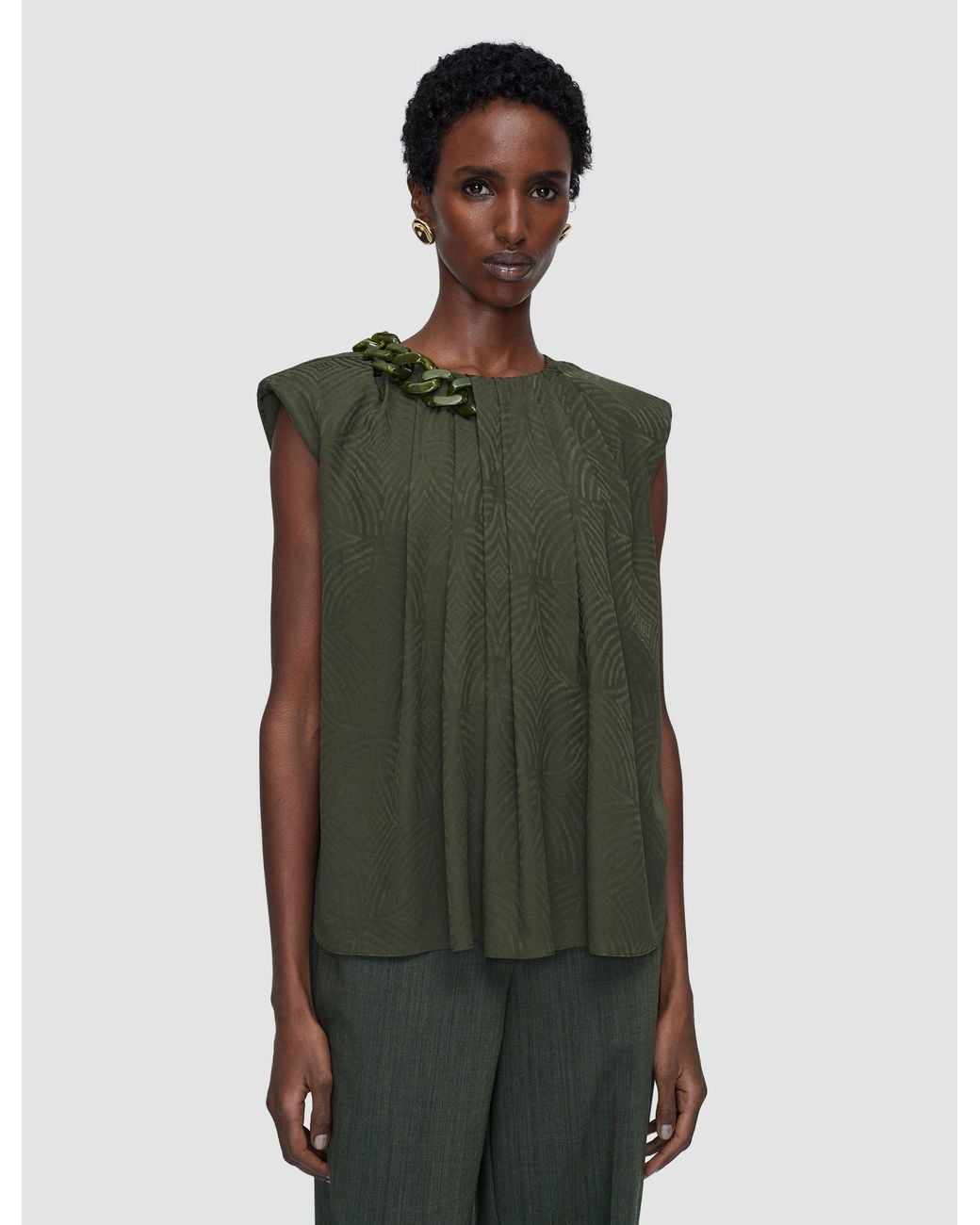 Joseph Green Taddart Jacquard Silk Top