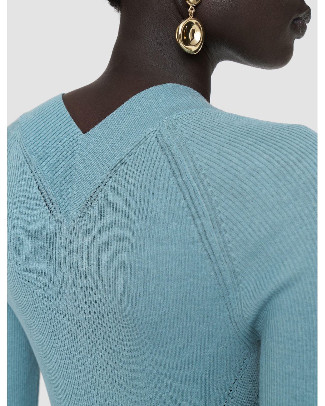 Joseph Blue Harti Linen Blend Knit Top