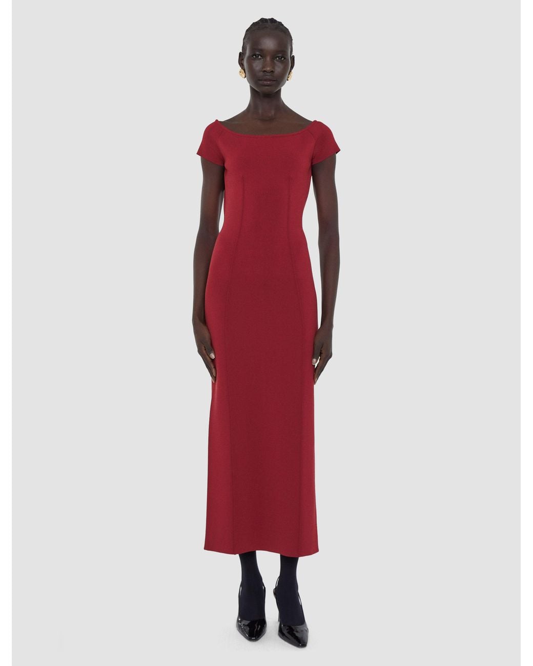 Joseph Red Foin Compact Milano Knit Dress