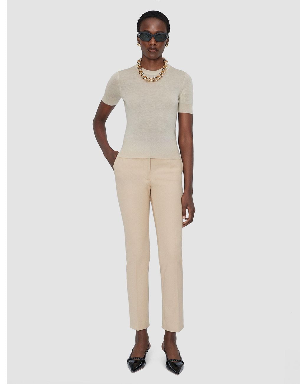 Joseph Natural Coleman Long Gabardine Stretch Trousers