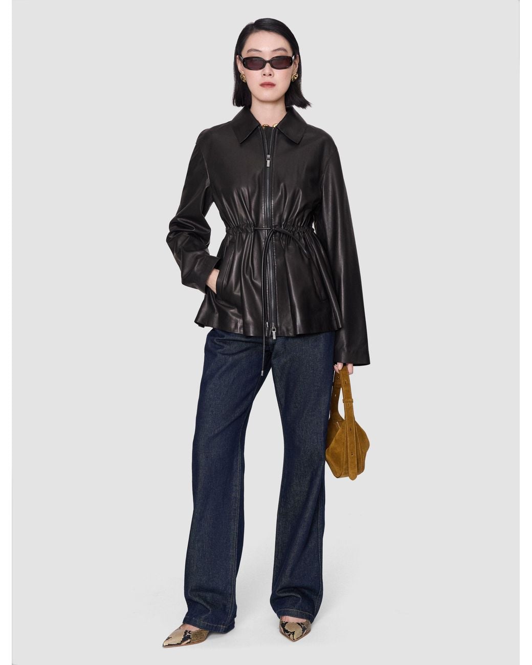 Joseph Black Tullia Soft Nappa Leather Jacket