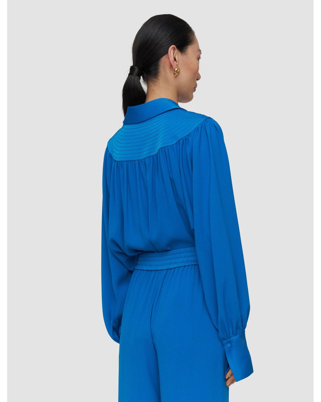 Joseph Blue Bou Crepe Blouse