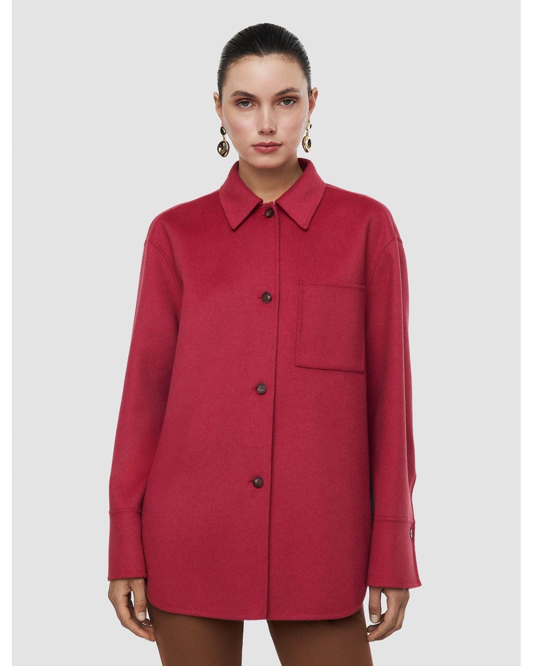 Joseph Red Wada Double Face Cashmere Overshirt