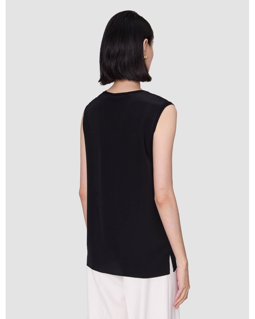 Joseph Black Silk Crepe De Soie Bley Blouse