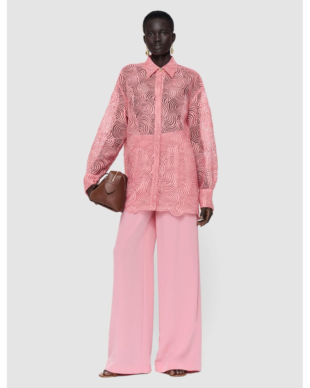 Joseph Pink Nyla Corded Lace Blouse