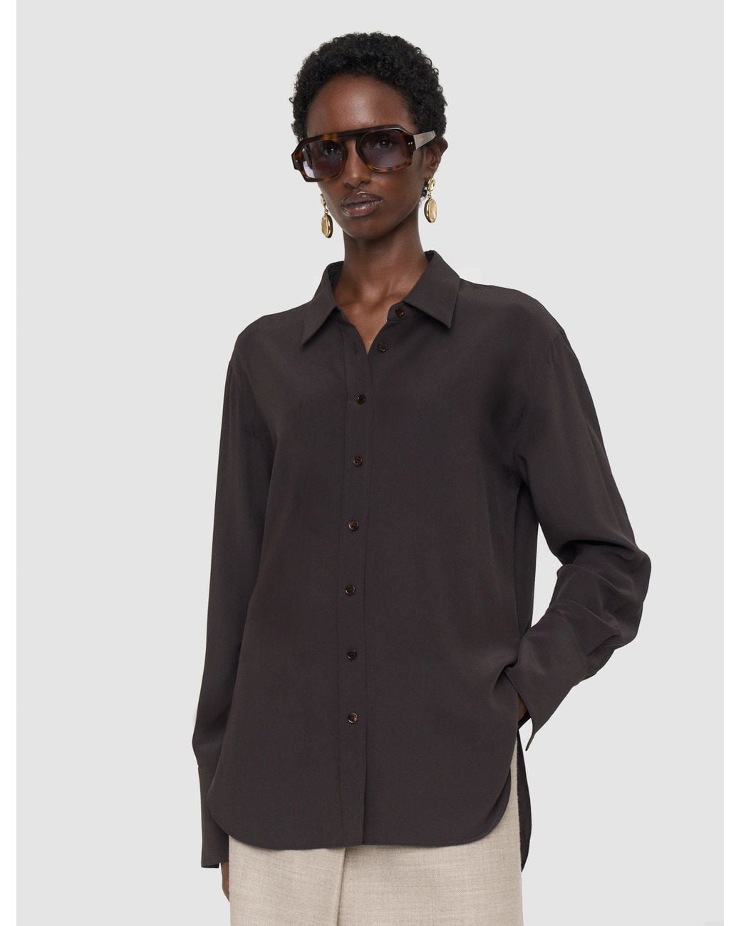 Joseph Brown Joe Crepe De Chine Silk Blouse