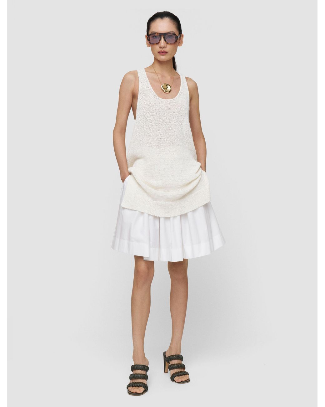 Joseph White Nahra Open Cotton Knit Dress