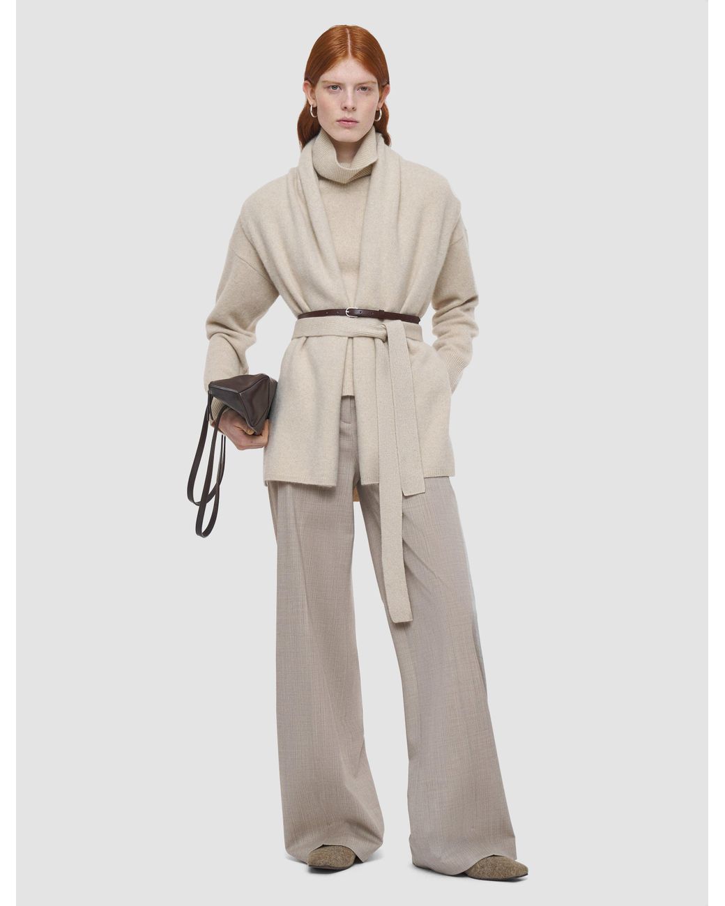 Joseph Natural Brushed Cashmere Sleeveless Wrap