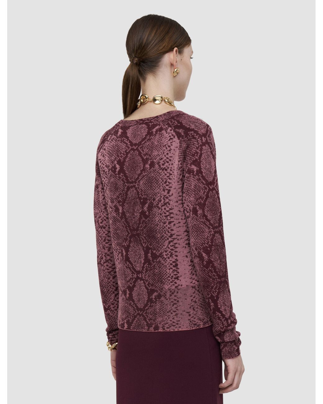 Joseph Red Aisha Cashair Snake Cardigan
