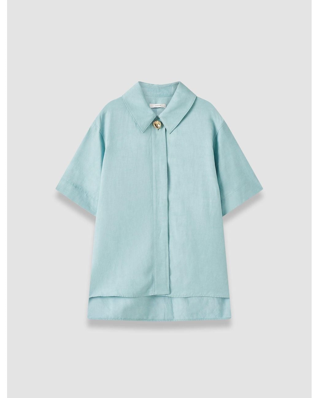 Joseph Blue Volu Light Linen Blend Shirt