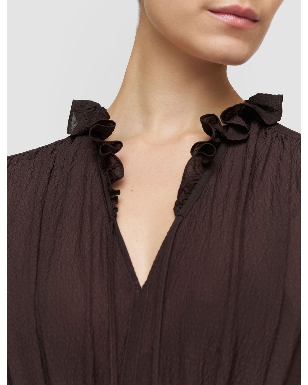 Joseph Brown Lotus Textured Silk Dress