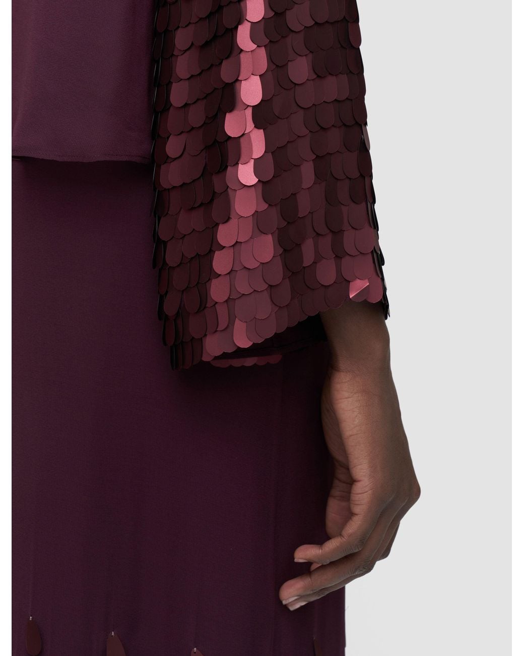 Joseph Red Ariane Chiffon Sequin Blouse