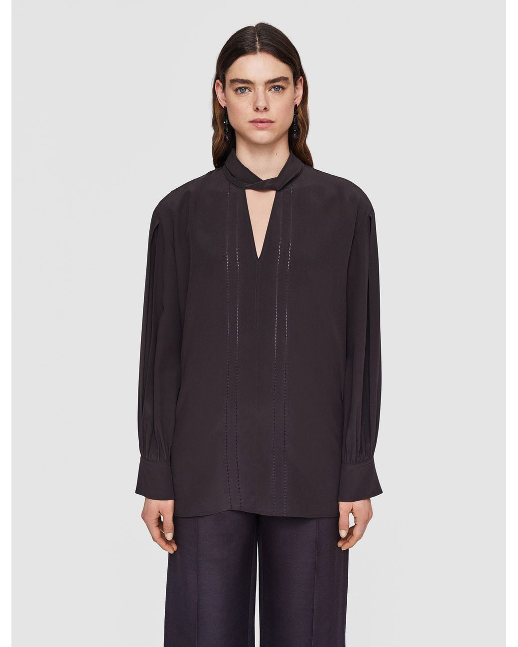 Joseph Blue Rivoli Silk Crepe De Chine Blouse