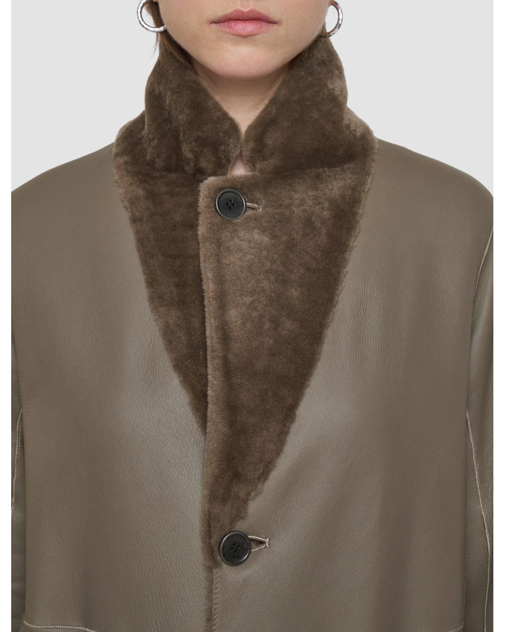 Joseph Natural Britanny Reversible Soft Shearling Coat