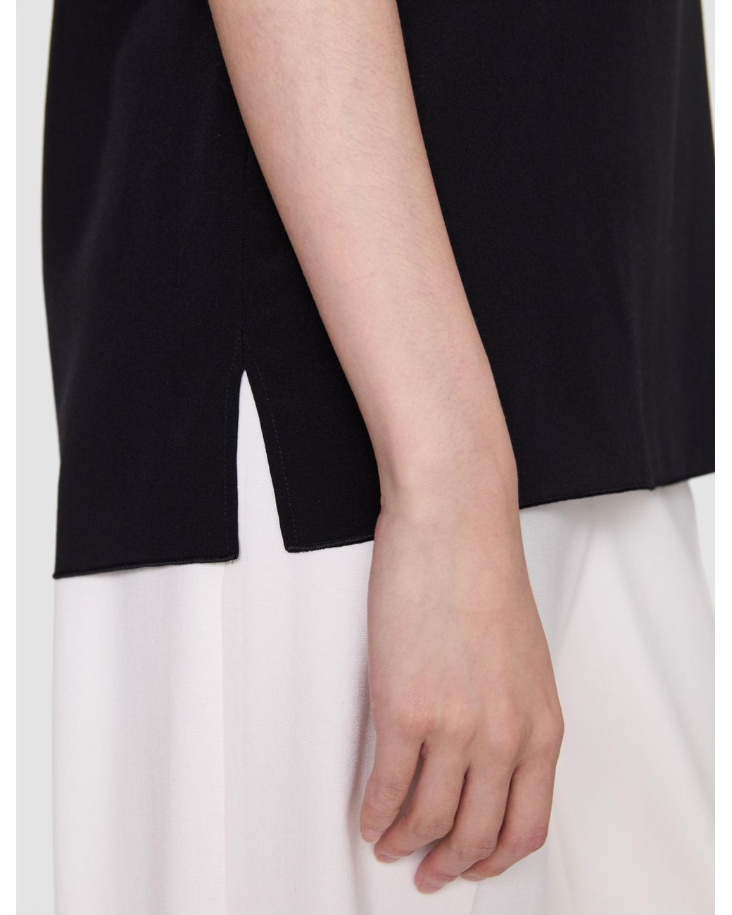 Joseph Black Silk Crepe De Soie Bley Blouse