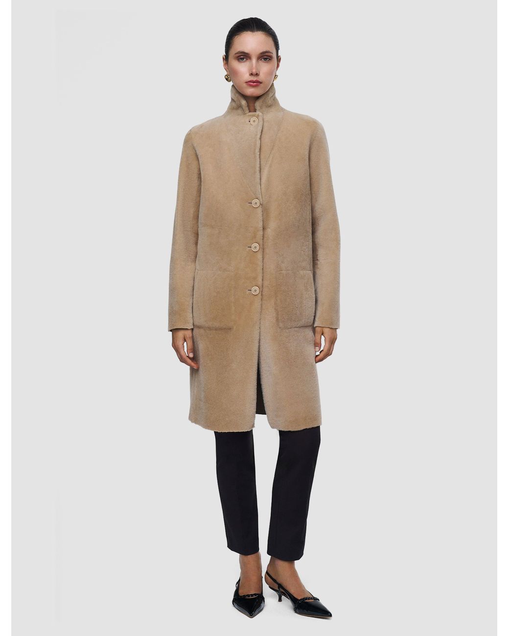Joseph Natural Britanny Reversible Soft Shearling Coat