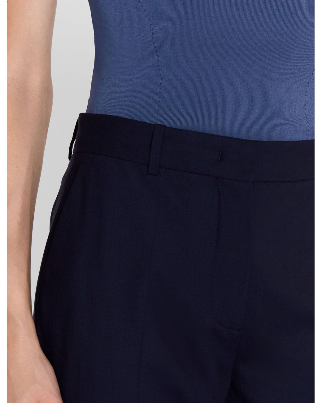 Joseph Blue Coleman Long Wool Tailoring Stretch Trousers