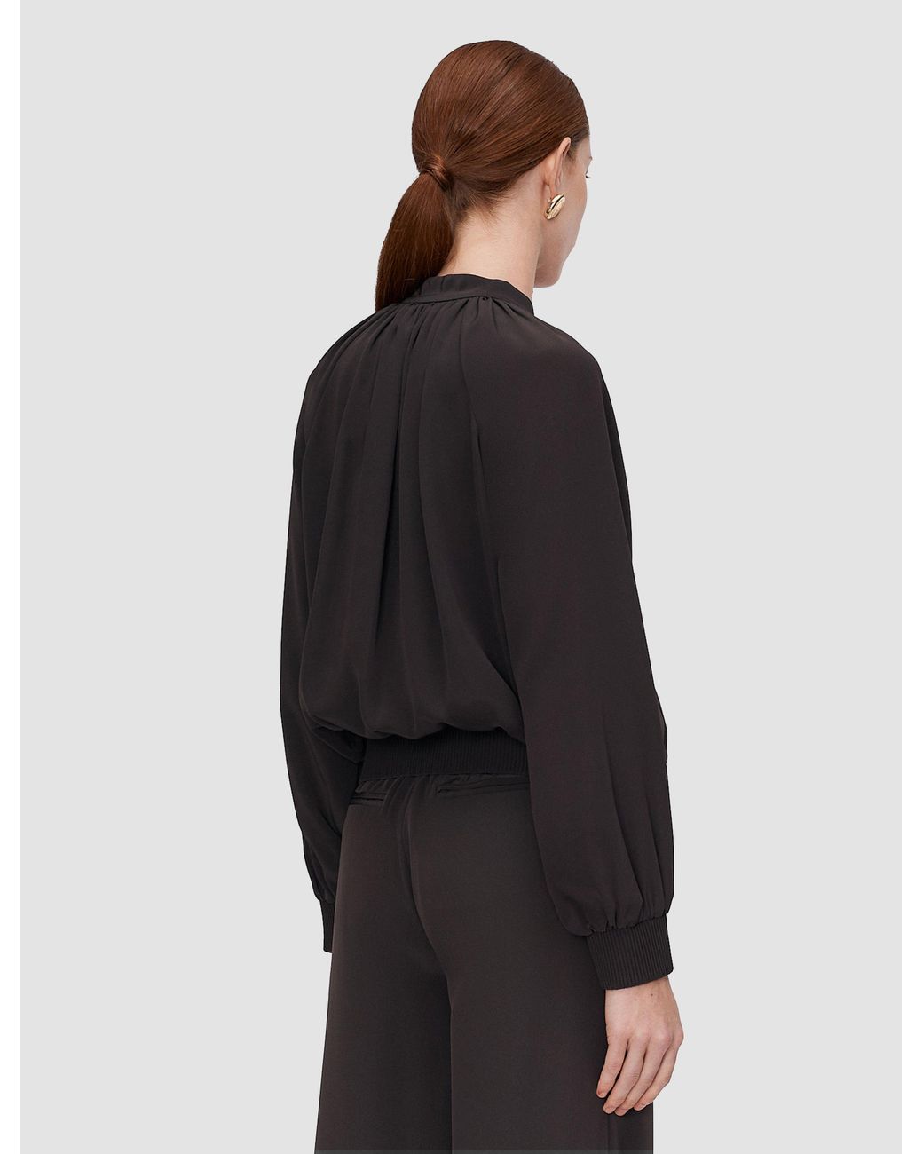 Joseph Black Mira Satin Twill Bomber Jacket