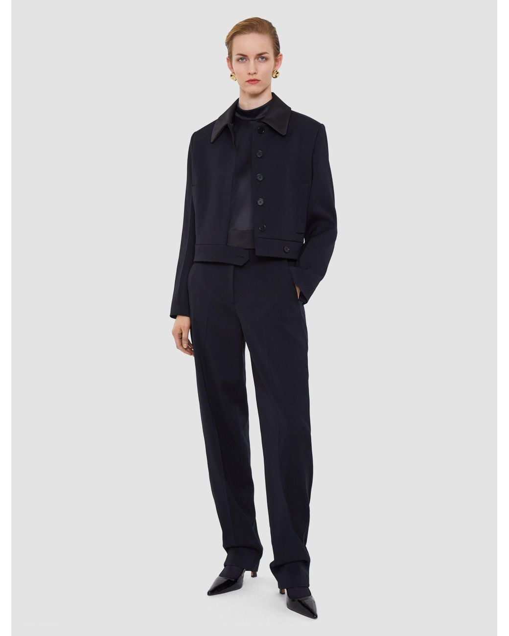 Joseph Blue Aix Tailored Crepe Trousers