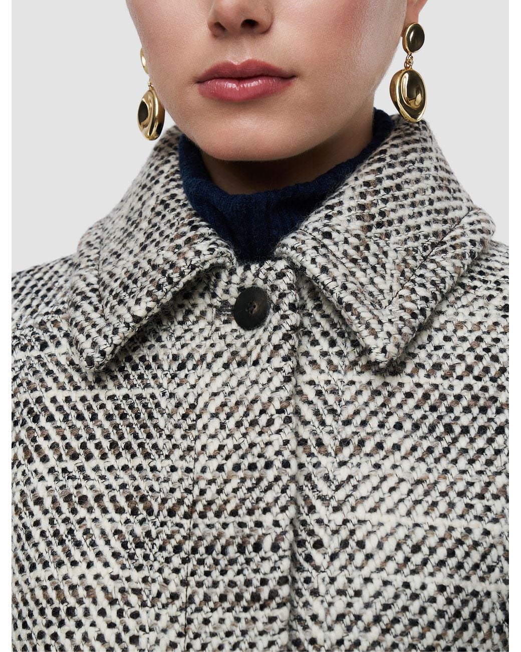 Joseph Gray Geroux Crosshatch Virgin Wool Coat
