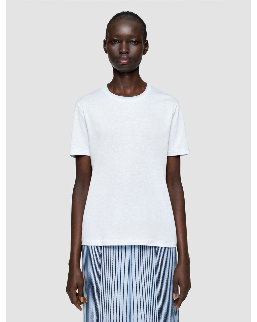 Joseph White Cotton Silk Jersey T-Shirt