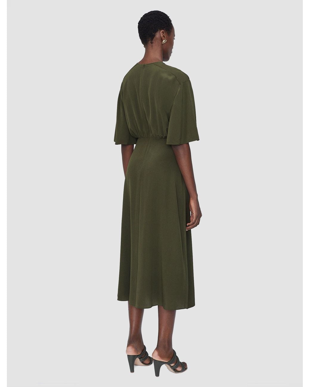 Joseph Green Silsila Crepe De Soie Silk Dress