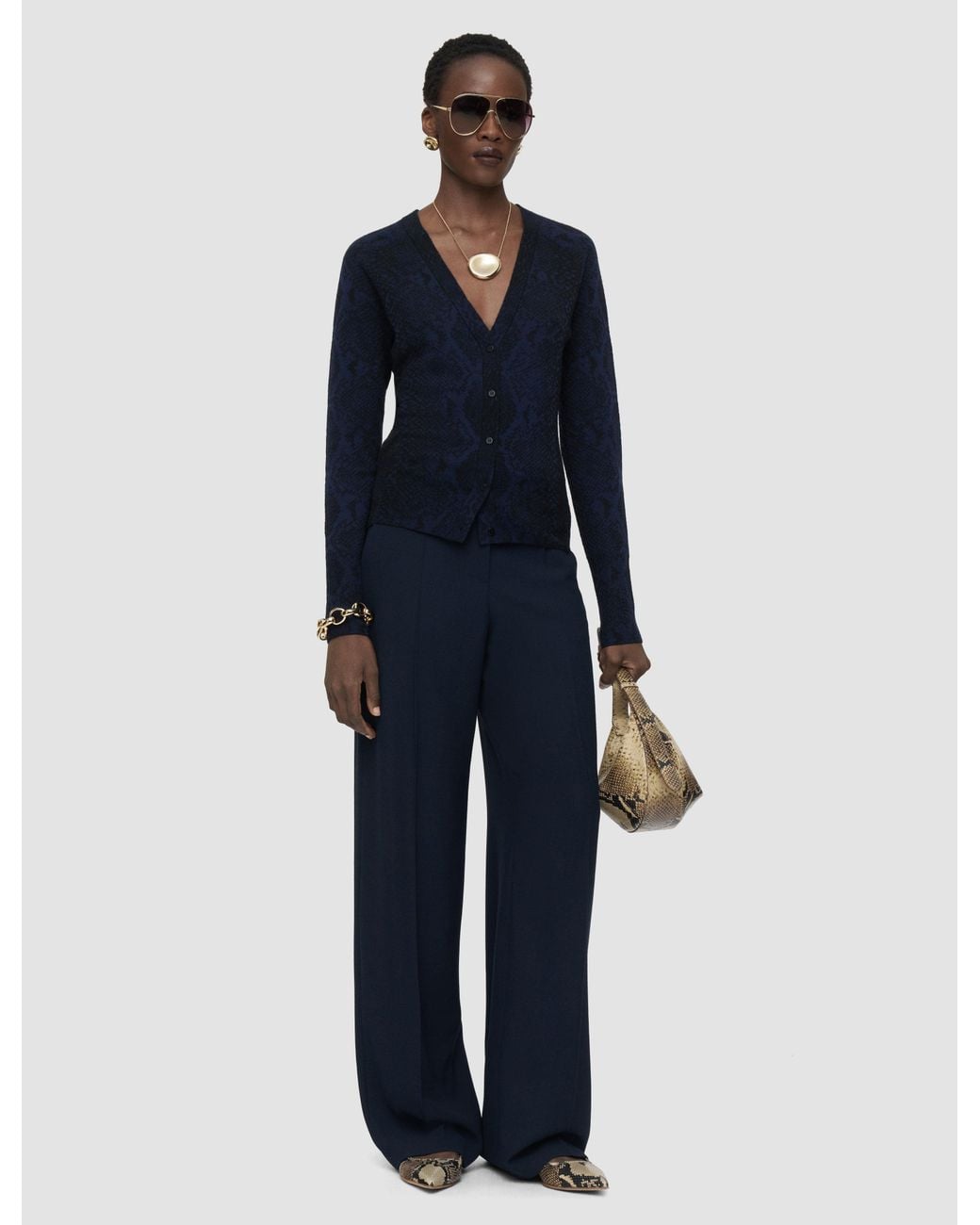Joseph Blue Aisha Cashair Snake Cardigan