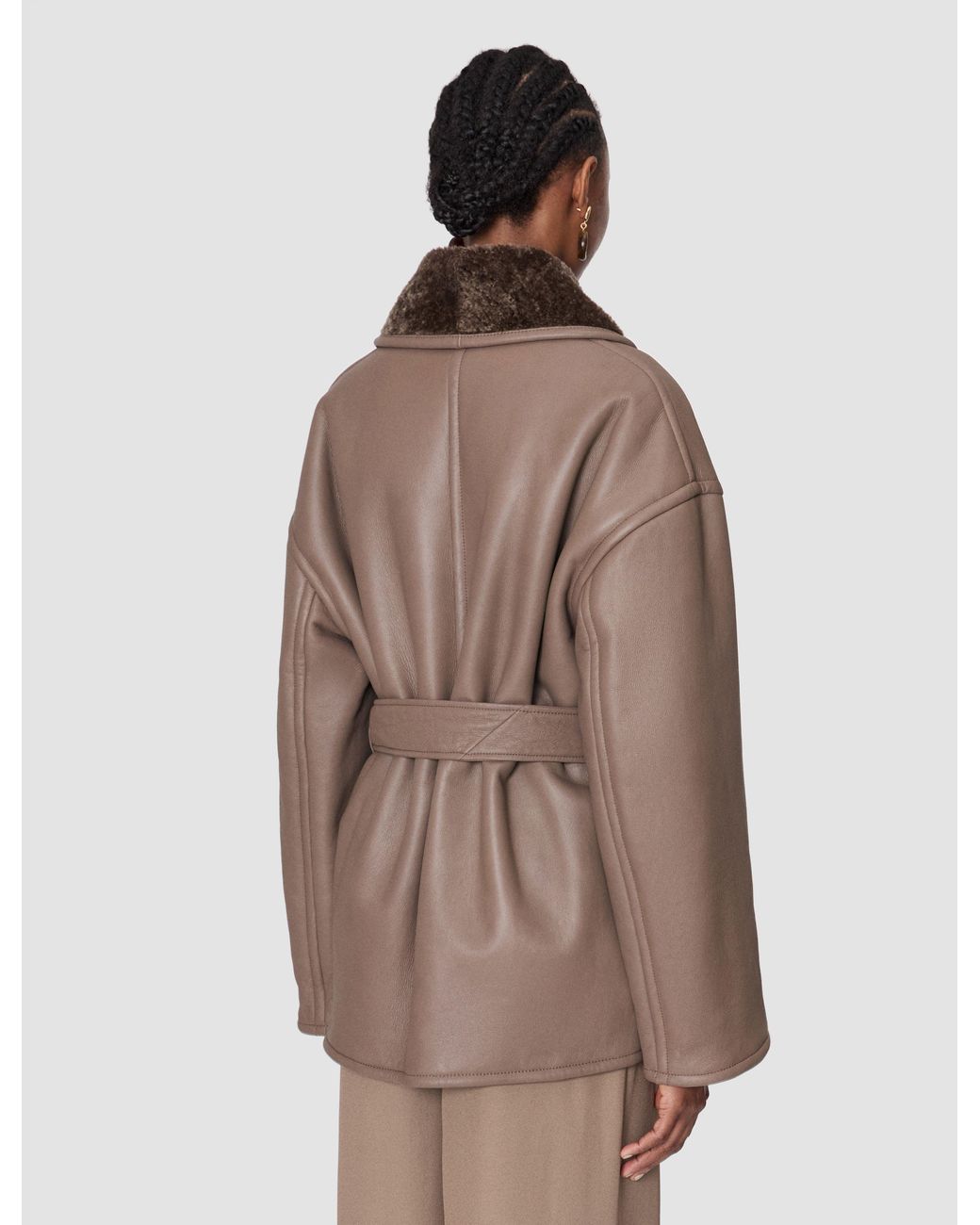 Joseph Brown Manu Textured Shearling Leather Jacket