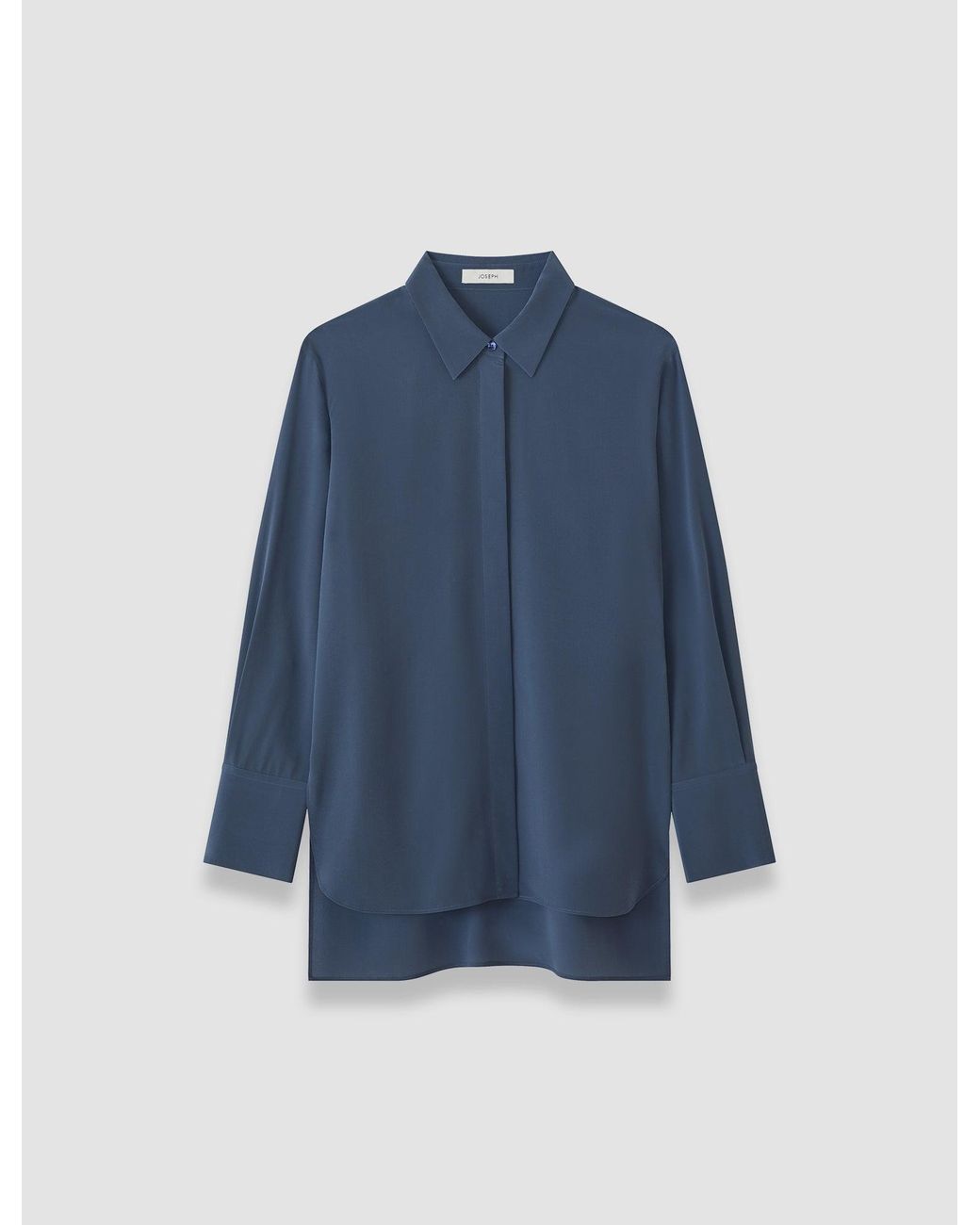 Joseph Blue Bold Crepe De Soie Silk Blouse