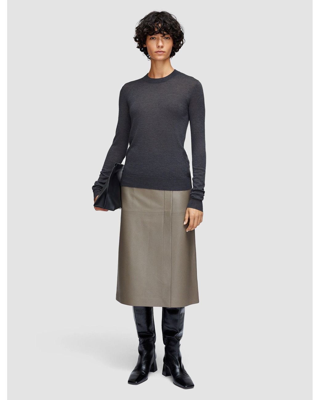 Joseph Black Cashair Round Neck Jumper