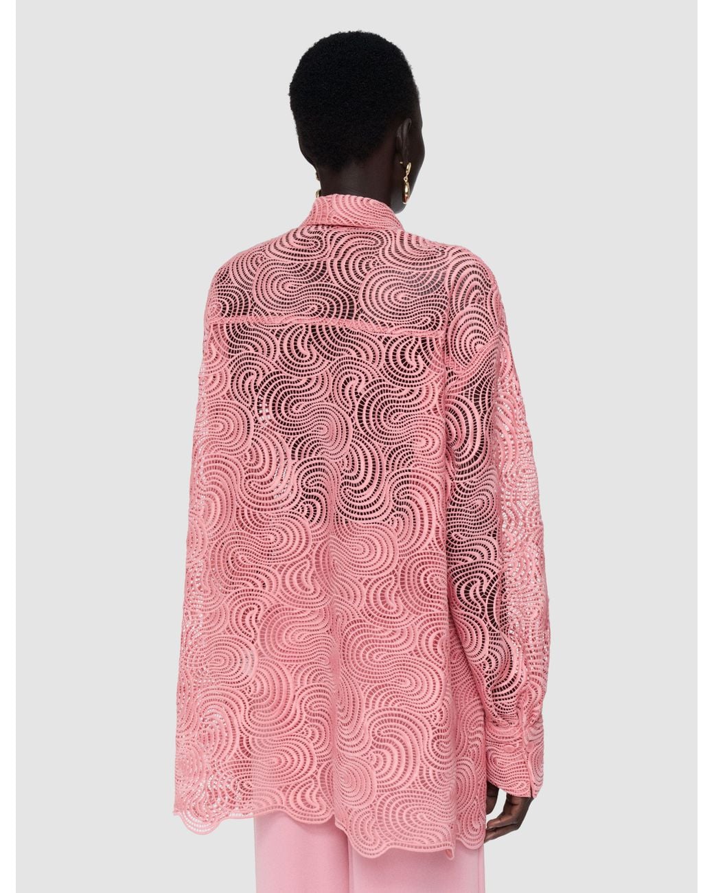 Joseph Pink Nyla Corded Lace Blouse
