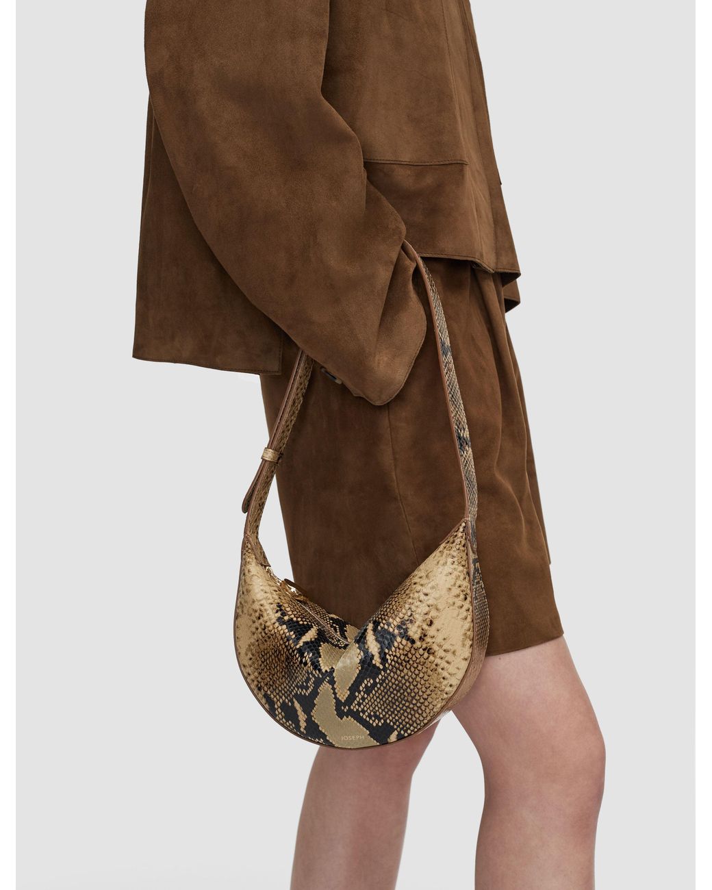 Joseph Natural Bean Snake Leather Bag