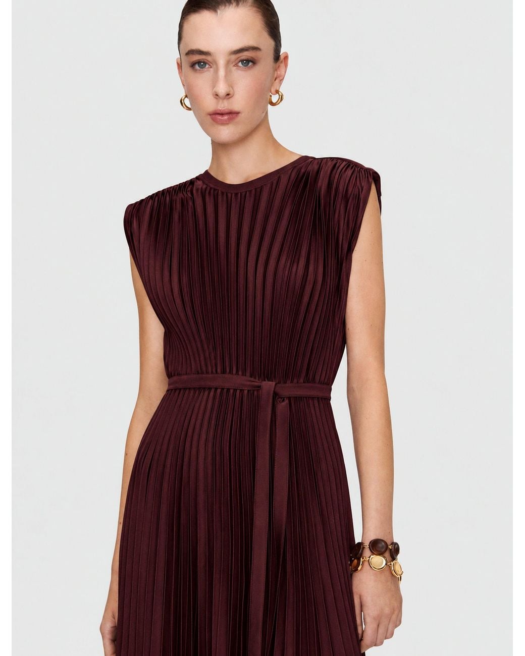 Joseph Purple Volta Knit Weave Plissé Dress