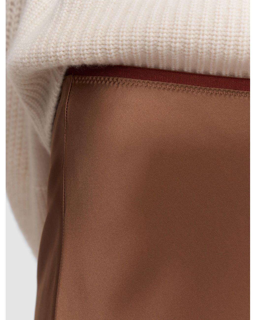 Joseph Natural Isaak Long Silk Satin Skirt