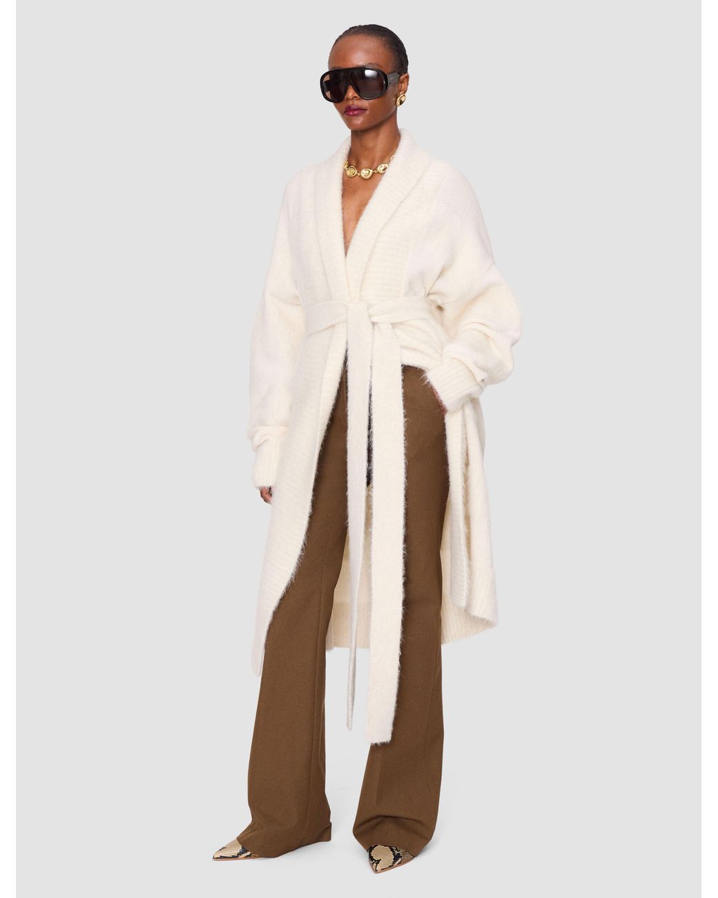 Joseph White Sammy Brushed Striped Cardigan