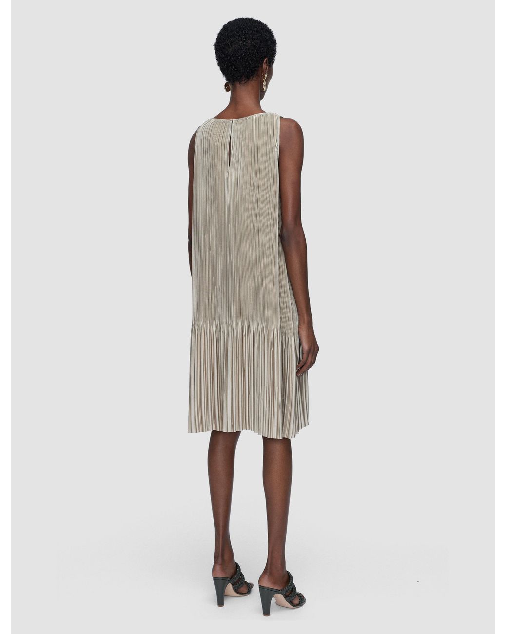 Joseph Natural Rida Pleated Satin Dress