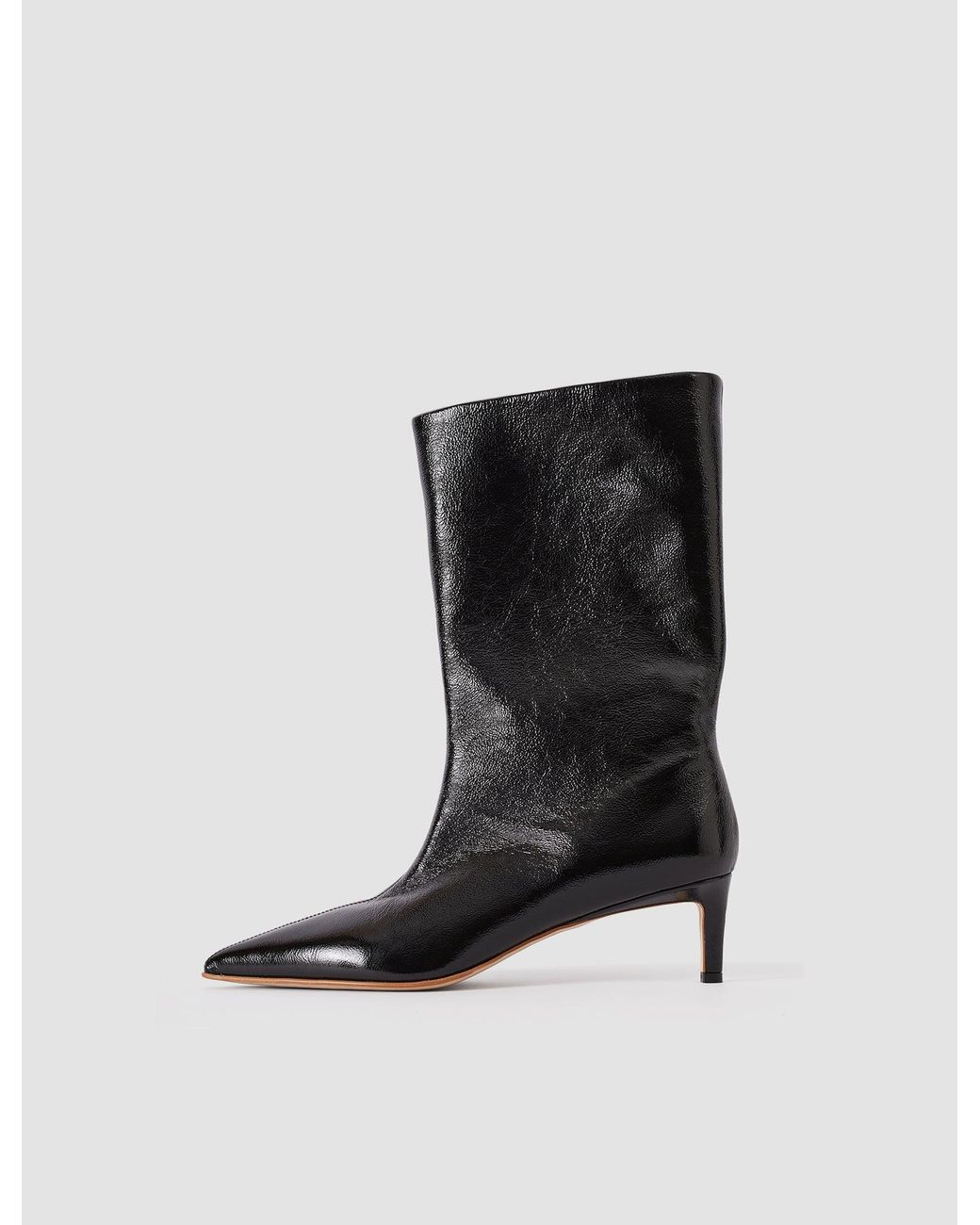 Joseph Black Tiana Patent Leather Short Boots