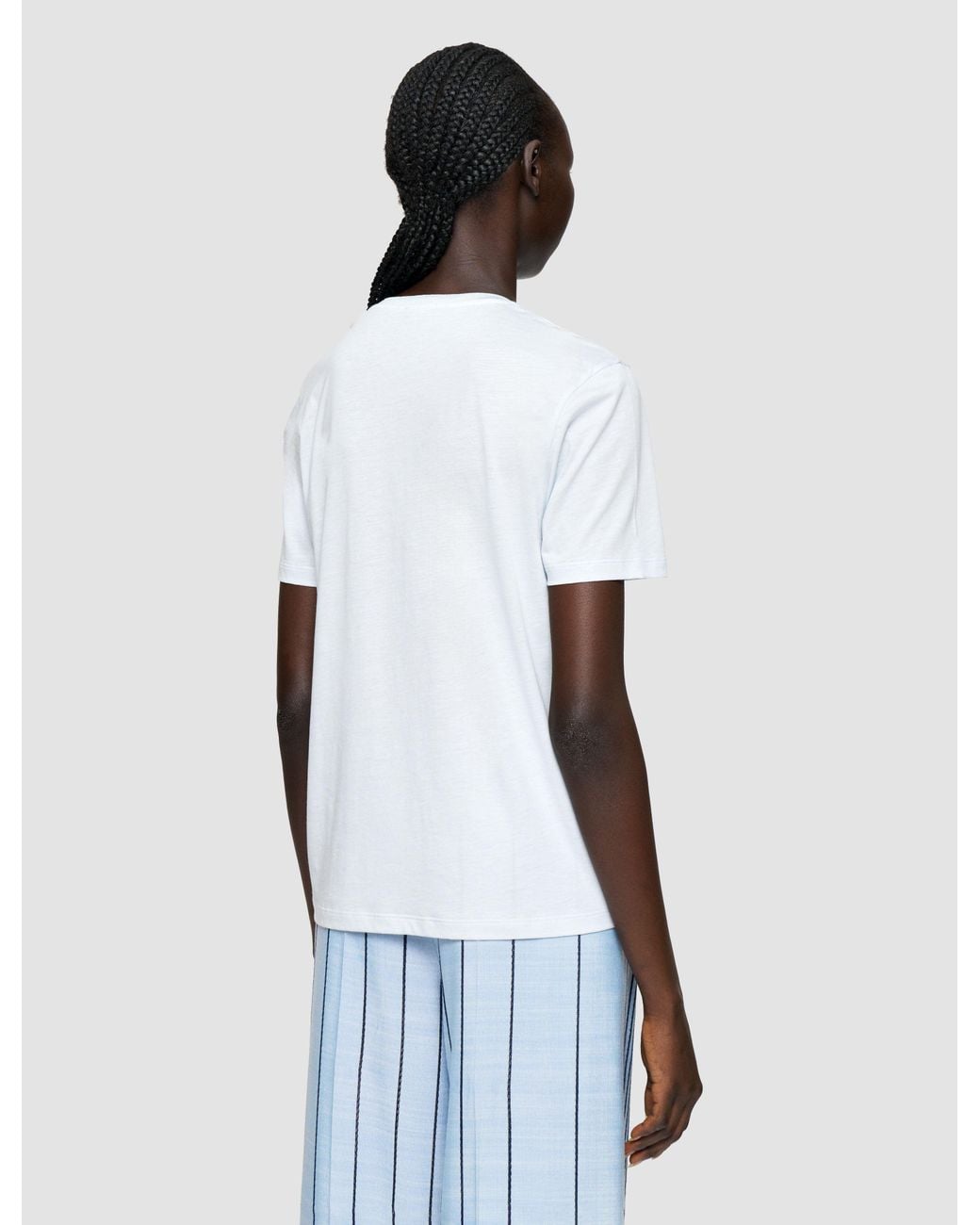 Joseph White Cotton Silk Jersey T-Shirt